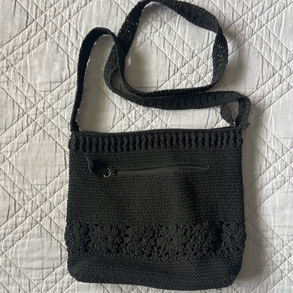 Handbags - Concealed Crossbody Carry Purse for G27 or other subcompact, Black Crochet